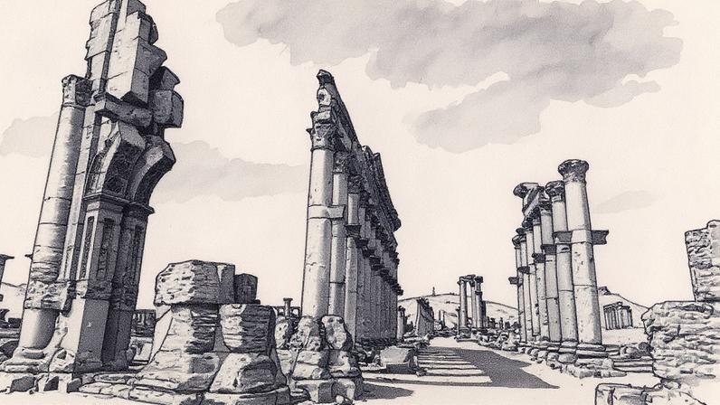 Palmyra Collonnade in Septemer 2024, Many of the site's key landmarks were destroyed by Isis in 2015 © Michel Chaloub