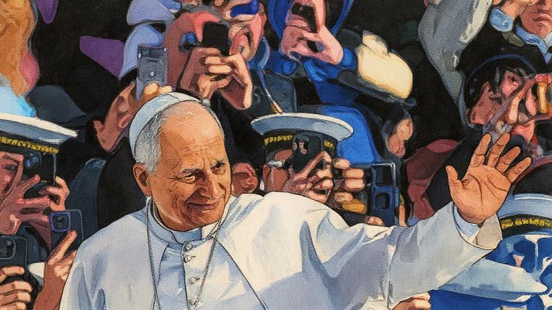 Pope Leo arrives in St Peter’s Square on Wednesday to lead his weekly general audience. Photograph: Filippo Monteforte/AFP/Getty Images