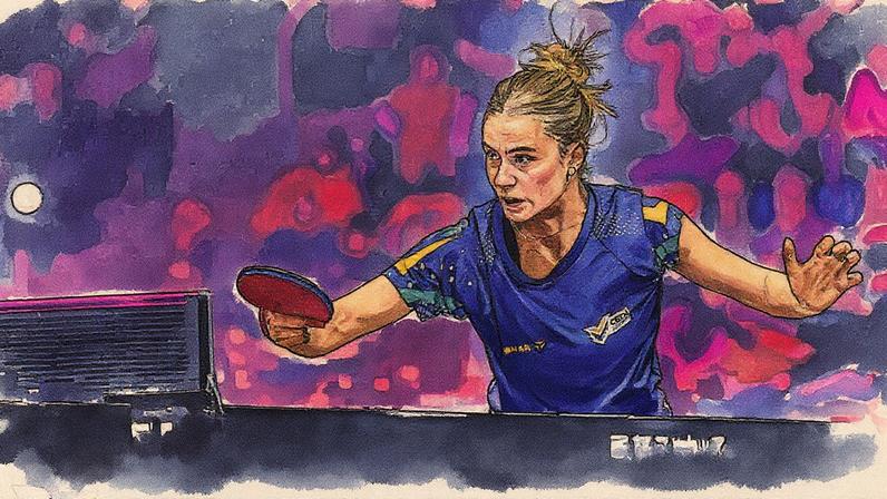Bruna Takahashi no WTT de Montpellier 2025 (Foto: World Table Tenis)