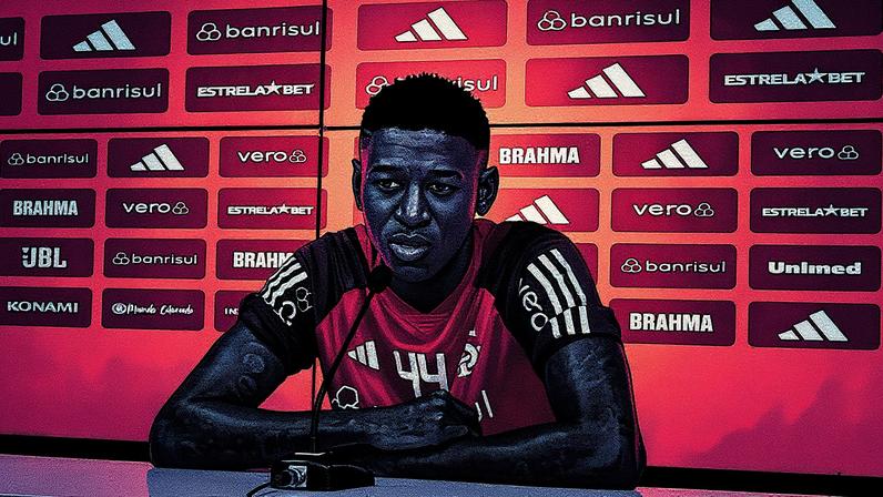 Vitão durante entrevista no Internacional (Foto: Ricardo Duarte/SC Internacional)