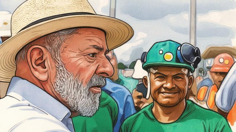Lula já visitou obras da COP30 em fevereiro de 2025. Na foto, o presidente se encontra com trabalhadores no canteiro de construções do Parque da Cidade, local que sediará a Conferência do Clima. Foto: Ricardo Stuckert / PR