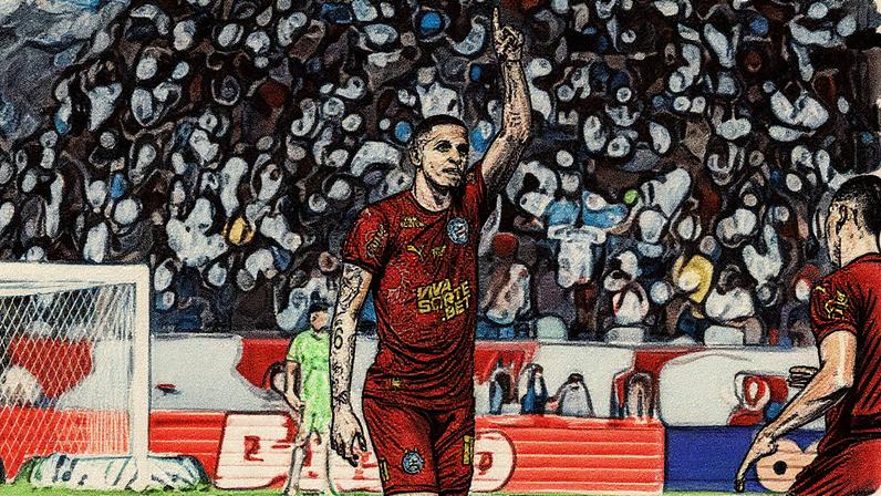 Luciano Juba comemora gol contra o Fluminense (Foto: Rafael Rodrigues / EC Bahia)
