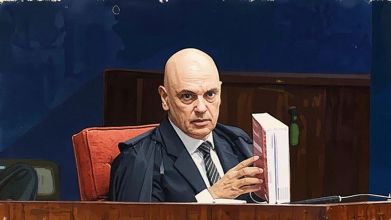 Ministro Alexandre de Moraes, durante a sessão de quarta-feira 10 no julgamento da tentativa de golpe no Supremo Tribunal Federal (STF) – Foto: Rosinei Coutinho/STF