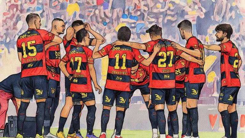 Jogadores do Sport na partida contra o Mirassol (Foto: Paulo Paiva / Sport Recife)