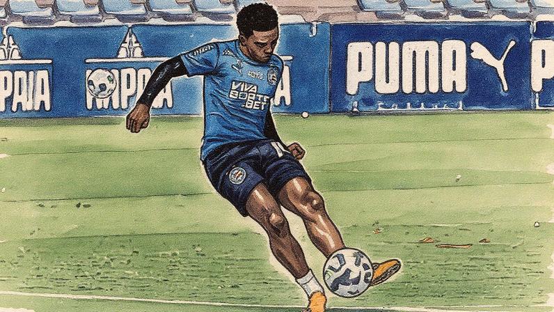 Kayky treina no CT Evaristo de Macedo (Foto: Rafael Rodrigues / EC Bahia)