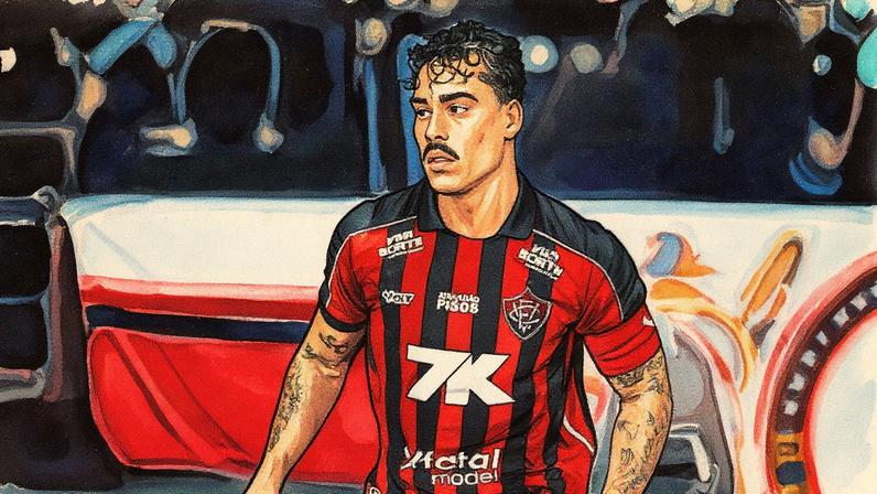 Lucas Halter em ação contra o Internacional, no Barradão (Foto: Victor Ferreira / EC Vitória)