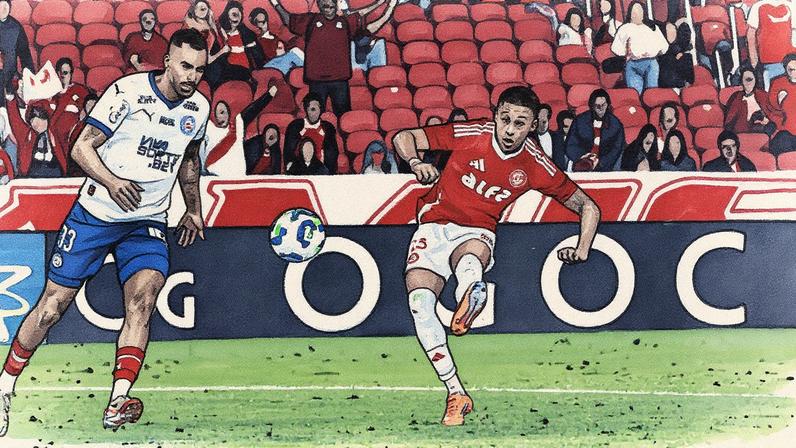 Vitinho chuta para marcar o segundo gol do Internacional (Foto: Ricardo Duarte/SC Internacional)