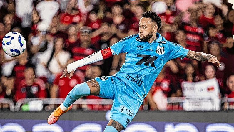 Neymar em ação contra o Flamengo pelo Brasileirão (Foto: Raul Baretta/ Santos FC)