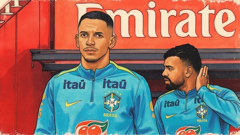 Luciano Juba, lateral do Bahia, durante treinamento com a Seleção Brasileira no Emirates Stadium, em Londres. (Foto: @rafaelribeirorio / CBF)