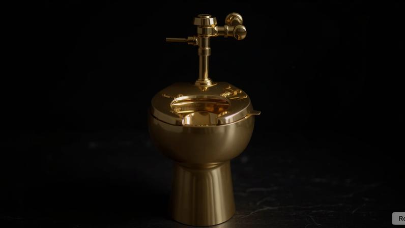 Maurizio Cattelan, America (2016) hammered at Sotheby's New York for $10m; Courtesy of Sotheby's