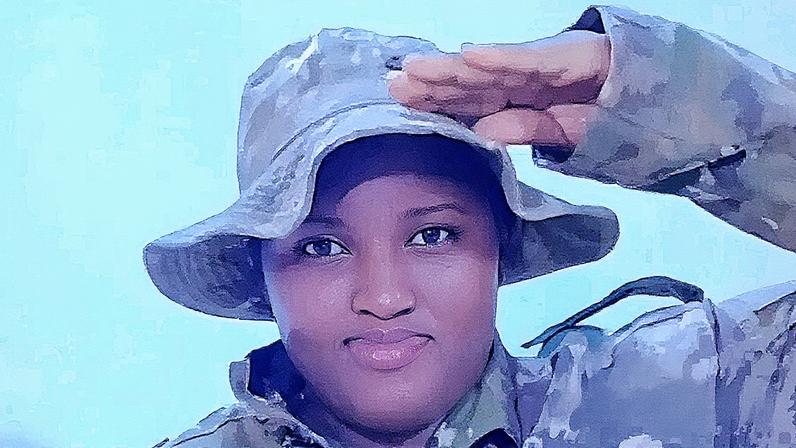 Mariam Cissé, who was executed on Saturday, wore combat gear when posting to her 100,000 followers on TikTok. Photograph: TikTok