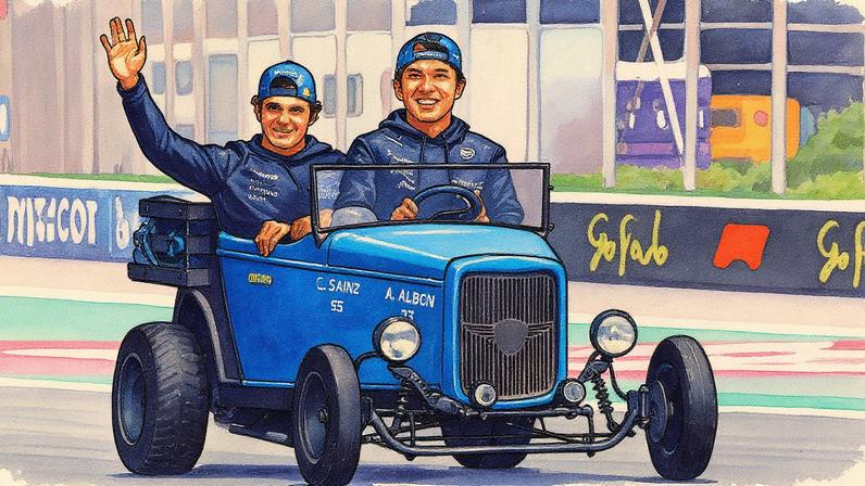 Carlos Sainz e Alexander Albon no GP do Brasil (Foto: Miguel Schincariol/ AFP)
