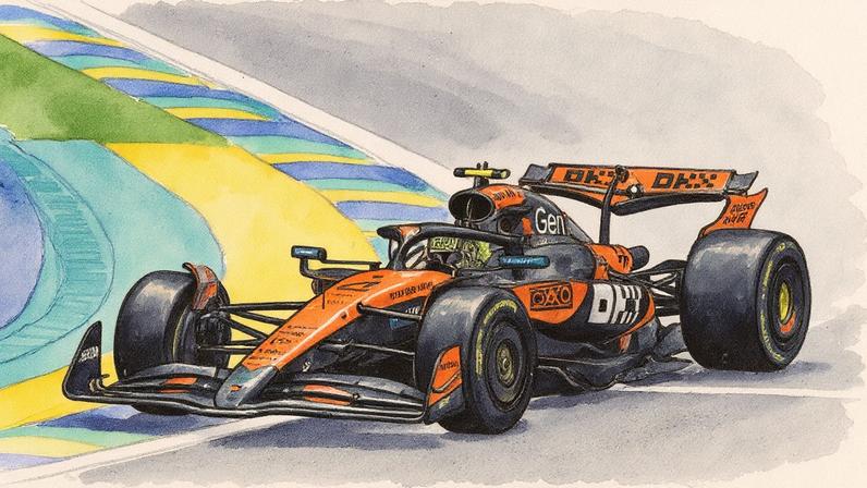 Britânico Lando Norris vence de ponta a ponta o GP do Brasil (Foto: Nelson ALMEIDA / AFP)