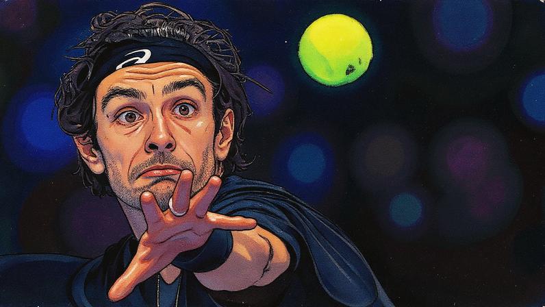 O italiano Lorenzo Musetti na vitória sobre o australiano Alex de Minaur (Photo by Marco BERTORELLO / AFP)