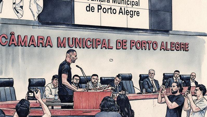 Thiago Maia agradece título de Cidadão de Porto Alegre (Foto: Ana Terra Firmino/CMPA)