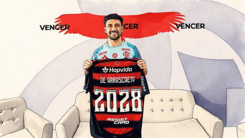 Arrascaeta e Flamengo acertam renovação contratual até o fim de 2028 (Foto: Adriano Fontes/Flamengo)