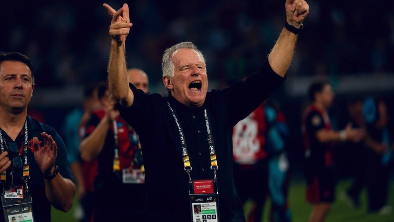 Bap, presidente do Flamengo, comemora o título da Libertadores (Foto: Adriano Fontes/CRF)