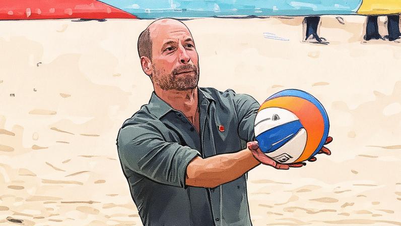 Príncipe William joga vôlei de praia em Copacabana (Foto: Reprodução / Instagram)