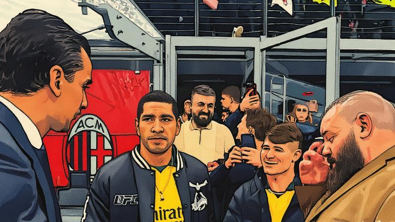 Poatan e Ibrahimović se encontraram em jogo do Milan (Foto: Reprodução)