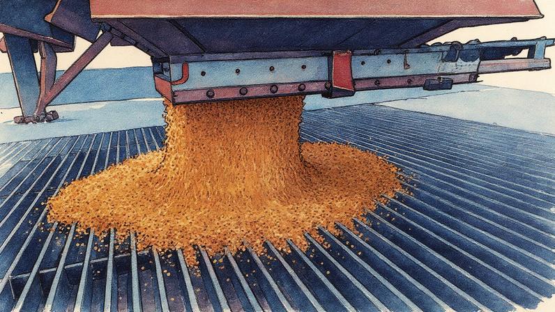 Carga de soja é descarregada em elevador durante colheita em Massillon, no Estado norte-americano de Ohio