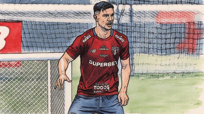 Cédric Soares treinou com o elenco em boa parte dos trabalhos desta segunda (Foto: Erico Leonan / São Paulo FC)