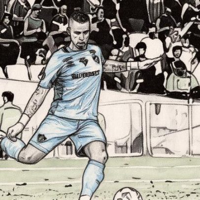 Fábio orienta o futuro goleiro do Fluminense