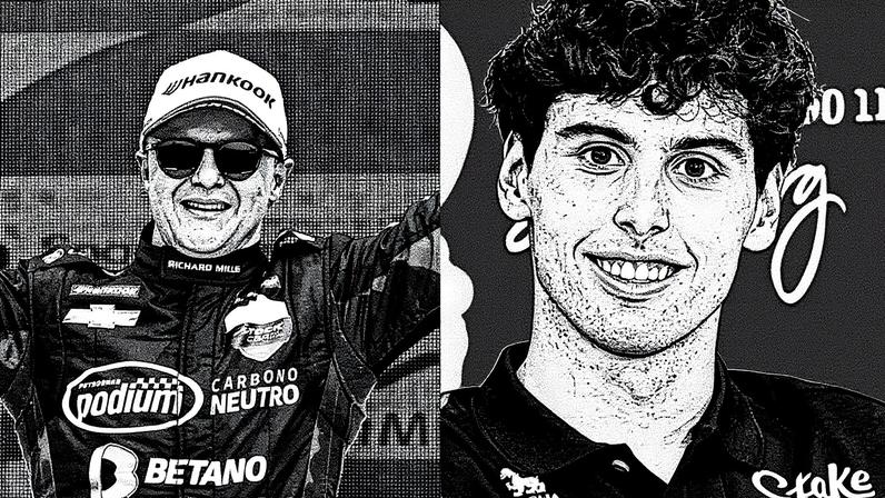 Felipe Massa e Gabriel Bortoleto (Fotos: Alan Morici / Agif / Gazeta Press e Joe Klamar / AFP)