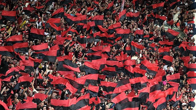 Torcida do Flamengo faz festa durante jogo contra o Palmeiras (Foto: Dhavid Normando / Código19 / Gazeta Press)
