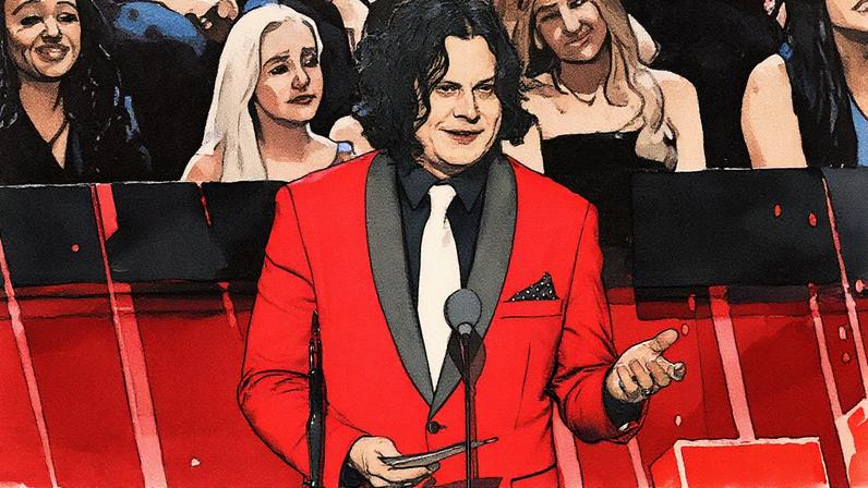 LOS ANGELES, CALIFORNIA - NOVEMBER 08: Inductee Jack White of The White Stripes speaks onstage during the 2025 Rock & Roll Hall of Fame Induction Ceremony at Peacock Theater on November 08, 2025 in Los Angeles, California.
