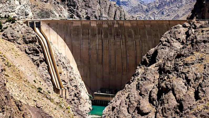 The Amir Kabir Dam along the Karaj River in Iran's northern Alborz mountain range is seen on June 1.