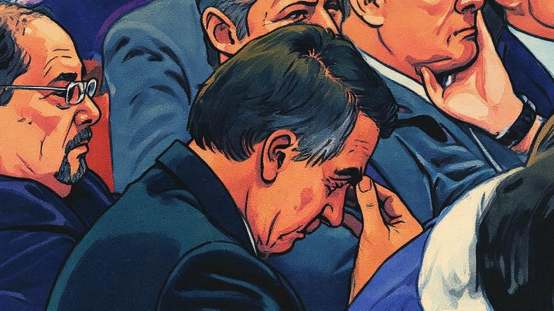 O ex-presidente Jair Bolsonaro, durante sessão de interrogatório no STF, em junho (Foto: Gustavo Moreno/STF)