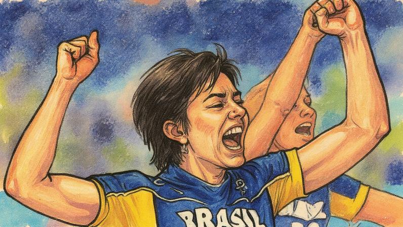 Leila Barros pela Seleção Brasileira (Foto: Reprodução/ X)