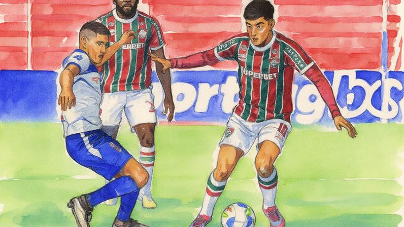 Lezcano em campo pelo Fluminense contra o GV San José, pela Sul-Americana (Foto: Marcelo Gonçalves/FFC)