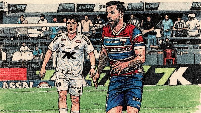 Lucas Sasha na partida entre Santos e Fortaleza, pelo Brasileirão (Foto: Mateus Lotif/Fortaleza EC)