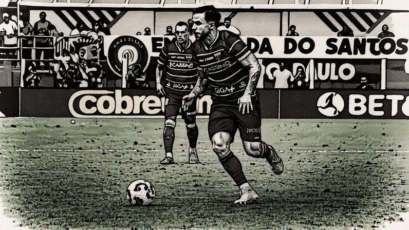 Lucas Sasha na partida entre Santos e Fortaleza, pelo Brasileirão (Foto: Mateus Lotif/Fortaleza EC)