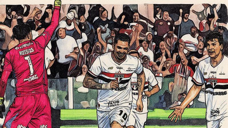 Luciano comemora gol contra o Flamengo (Foto: Rubens Chiri/Saopaulofc.net)