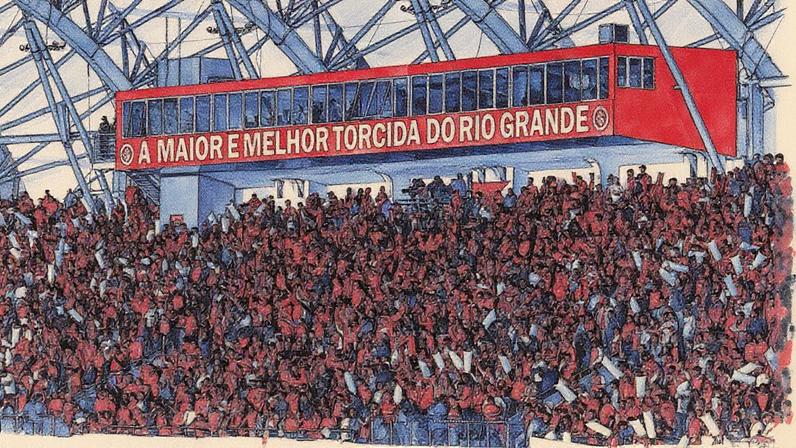 Estádio Beira-Rio e a faixa "A maior e melhor torcida do Rio Grande" (Foto: Divulgação/SC Internacional)