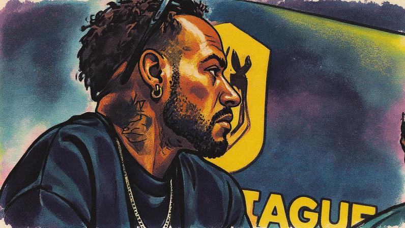 Neymar na cabina da Fúria FC durante o jogo do primeiro split da Kings League. (Foto: Kings League Brasil/Divulgação)