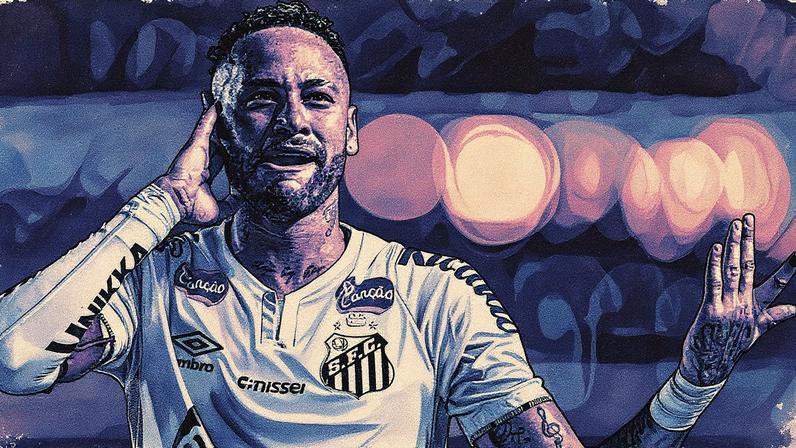 Neymar cobrou falta com paradinha (Foto: Raul Baretta/ Santos FC)
