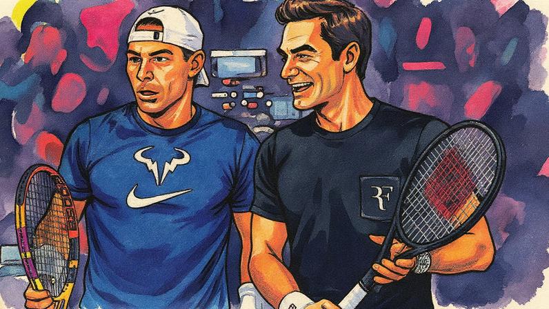 Rafael Nadal e Roger Federer (Foto: Glyn Kirk/AFP)