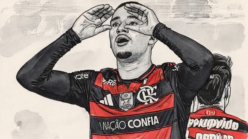 Samuel Lino celebrando gol. (Foto: Gilvan de Souza/Flamengo)