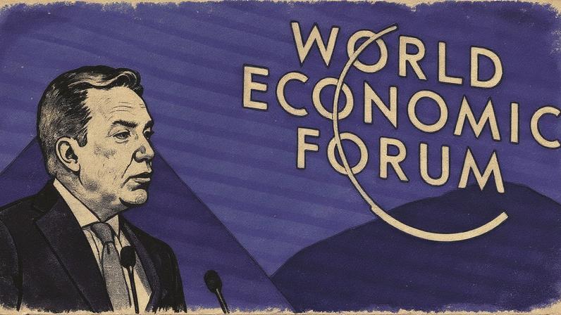 Presidente do Fórum Econômico Mundial, Borge Brende, fala no fórum de Davos, Suíça