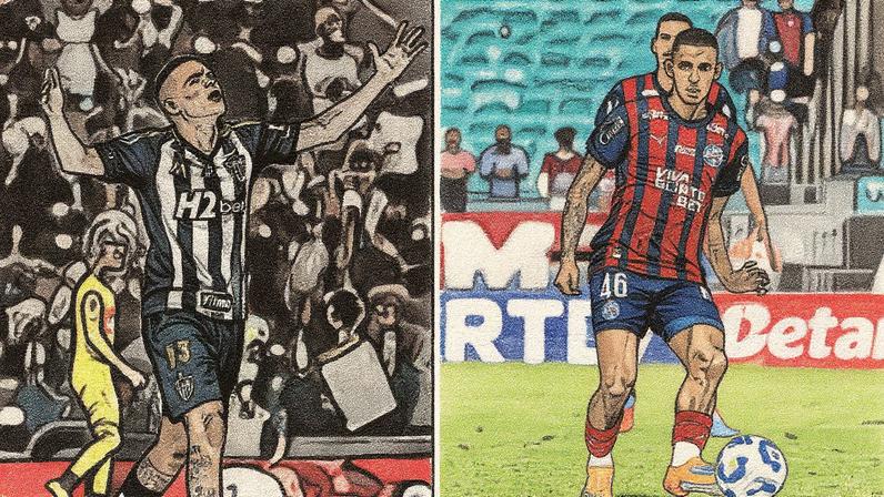 Guilherme Arana e Luciano Juba são destaques de Atlético-MG e Bahia (Fotos: Pedro Souza / Atlético e Rafael Rodrigues / EC Bahia)