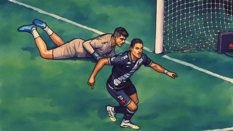 Lucas Freitas marca para o Vasco contra o Grêmio; jogo do primeiro turno foi 1 a 1 (Foto: Maga Jr / Agência F8 / Gazeta Press)