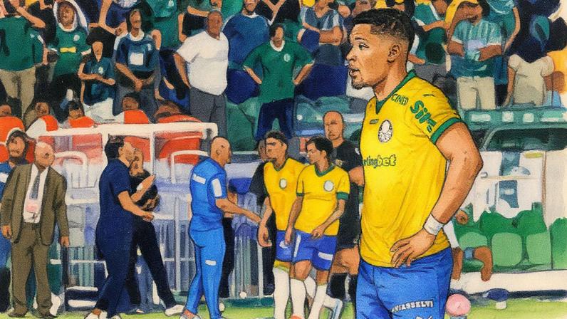 Vitor Roque, atacante do Palmeiras (Photo by Nelson ALMEIDA / AFP)