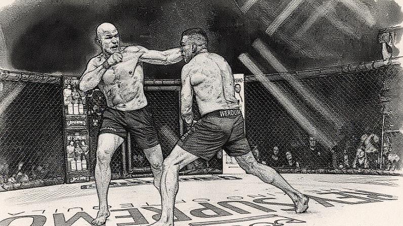 Junior Cigano e Fabricio Werdum se enfrentaram no MMA sem luvas (Foto: Divulgação / Gamebred Bareknuckle MMA)