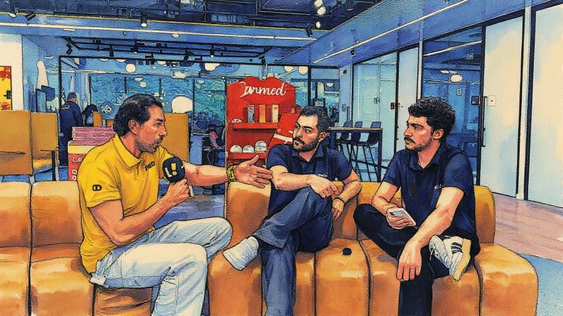 João Adibe concedeu entrevista ao Lance! na sede da Cimed, em São Paulo. (Foto: Reprodução/Lance!)