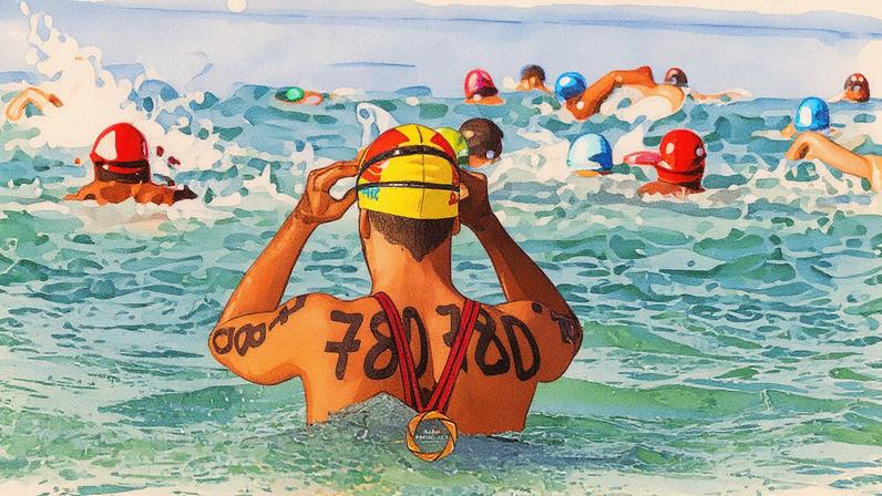 Nadador durante prova de águas abertas (Foto: Bulos Photo Art Estúdio/ Divulgação FBDA)