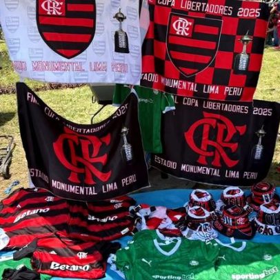 Monumental U entra no clima de Palmeiras x Flamengo com camisas e bandeiras