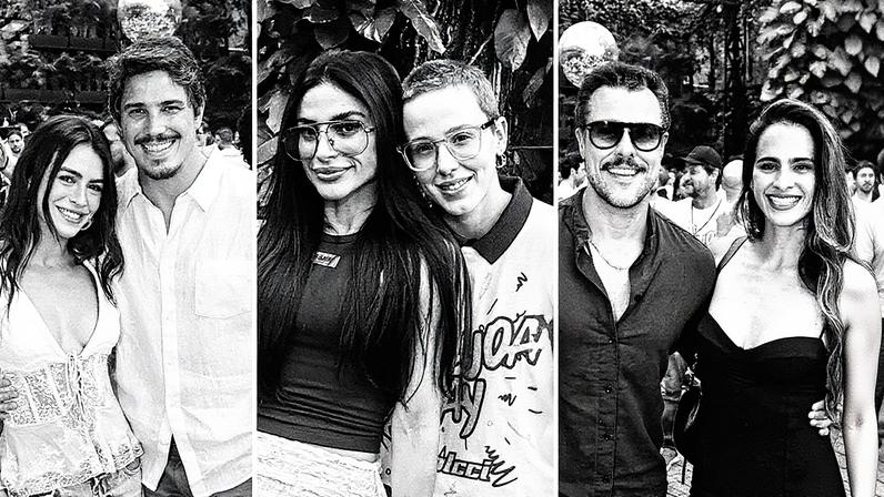 Mari Saad e Rômulo Arantes Neto, Natália Rosa e Marcella Rica, e Joaquim Lopes e Marcella Fogaça — Foto: Webert Belicio/AgNews